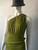 Shein Green One Shoulder Ruched Mini Dress – close front detail showing textured lime green fabric & gathered waist seam