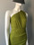Shein Green One Shoulder Ruched Mini Dress – front angled view showing one shoulder design, ruched skirt & asymmetrical hem