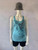 Be Hip Designer Wear light Blue Embellished Vest front view on mannequin showing graphic print & silver embellished motif