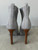 G-Star RAW Grey Knit Ankle Boots back view with G-STAR RAW branded tape with pulls for easy access & brown heels