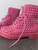 Dr. Martens Pink Spike Boots side profiles showing spike placement along sides, pink upper finish & laces