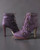 Errol Arendz Purple Lace-up Buckle Ankle Boots outer side profiles with purple laces & 4 adjustable buckles with eyelets