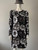 Michael Kors Metallic Floral Sequin Mini Dress full front in long sleeves, round neck & all over silver, white & black sequin