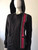 Love Moschino Black Hooded Logo Tracksuit angled front with full black zip & side zip pockets