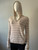 Be Hip Designer Wear Tan & White Striped Knit Hoodie angled front with horizontal stripes, ribbed hood, neckline, cuffs & hem