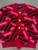 Versace Red La Greca Knit Cardigan flat lay front in pure virgin wool with red base & black & red La Greca print