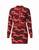 Versace Red La Greca Knit Cardigan & Versace Red La Greca Knit Mini Skirt front view on ghost mannequin