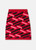 Versace Red La Greca Knit Mini Skirt full front with ribbed waist line & hem in pure virgin wool
