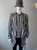 Shein Black & White Layered Striped Blouse front view with vertical stripe pattern & smooth clean fabric
