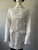 Shein White & Tweed Bodycon Mini Dress angled front with faux flap hip pockets with gold embossed buttons