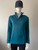 Capestorm Teal Half Zip Fleece Sweater front view with zip open & collar raised, long sleeves & textured teal fabric