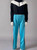 Adidas Blue Firebird Track Pants front on mannequin with elastic waist, side zips pockets, black 3 stripes & trefoil logo