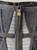 Hervé Léger Blue Denim Bandage Bodycon Mini Dress close up back with gold branded zip & gold zip track & blue denim panels