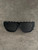 Versace Medusa Black Chain Link Sunglasses front view with black frame & dark almost black tinted lenses