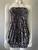 Black & White Leopard Print Sequin Strapless Mini Dress closer front with sequin panel running down the centre of the dress