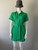 Forever New Green Belted Linen Mini Dress front view in vibrant green & full button front & waist tie belt