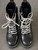 Louis Vuitton Star Trail Leather Ankle Boot top down front view with black calf leather & white laces
