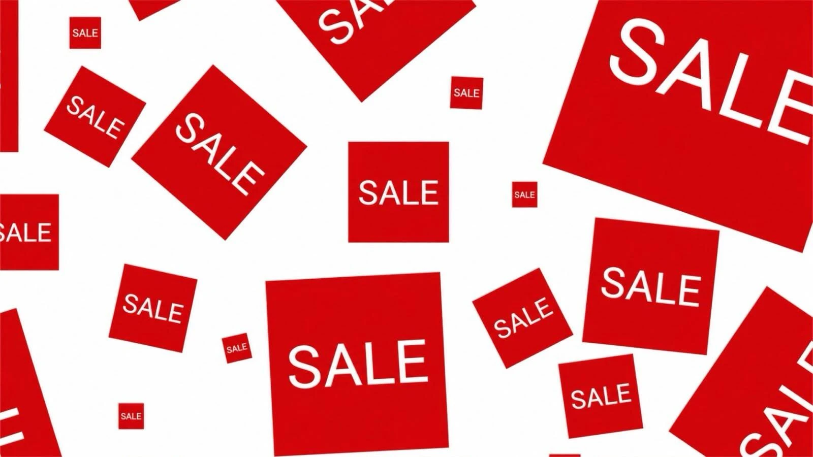 Promotional sales banner with sale-themed graphic blocks.
