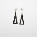 Carved Bison Horn Triangular Cut-out Post Earrings