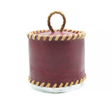 Hand Crafted Buffalo Leather Toilet Paper Roll Cover with Braided Loop Handle