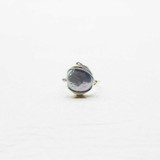 Hand Crafted Silver Wire Wrapped Around Blue Fresh Water Pearl Ring