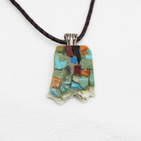 Elk Tooth w/Turquoise & Fire Coral Inlay Necklace