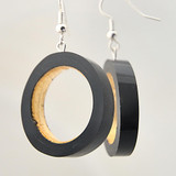 Bison Horn 1" Hoop Earrings with Gold Inlay
