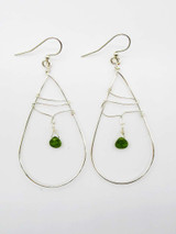 Hand Crafted Wire Wrapped Teardrop Earrings w/Perodite Stones