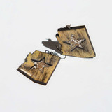 Artist Resin/Gold Inlay Wood Earrings