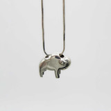 Sterling Silver Silhouette Buffalo on 24" Chain Necklace