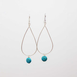 Hand Crafted Silver Wire Wrapped Teardrop Earrings w/Howlite Stones