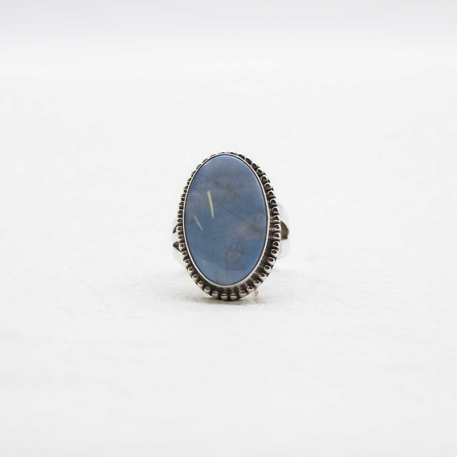 Oval Arizona Blue Sky Opal Adjustable Ring