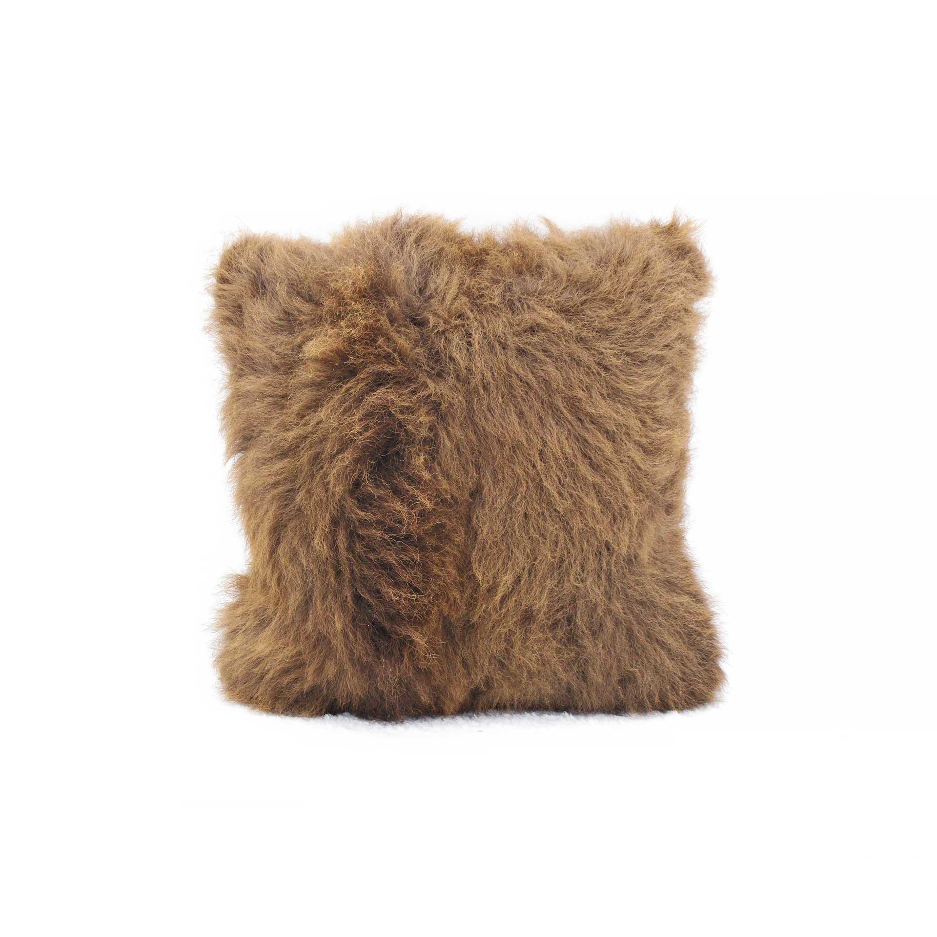 Bison Fur & Leather Back Pillow