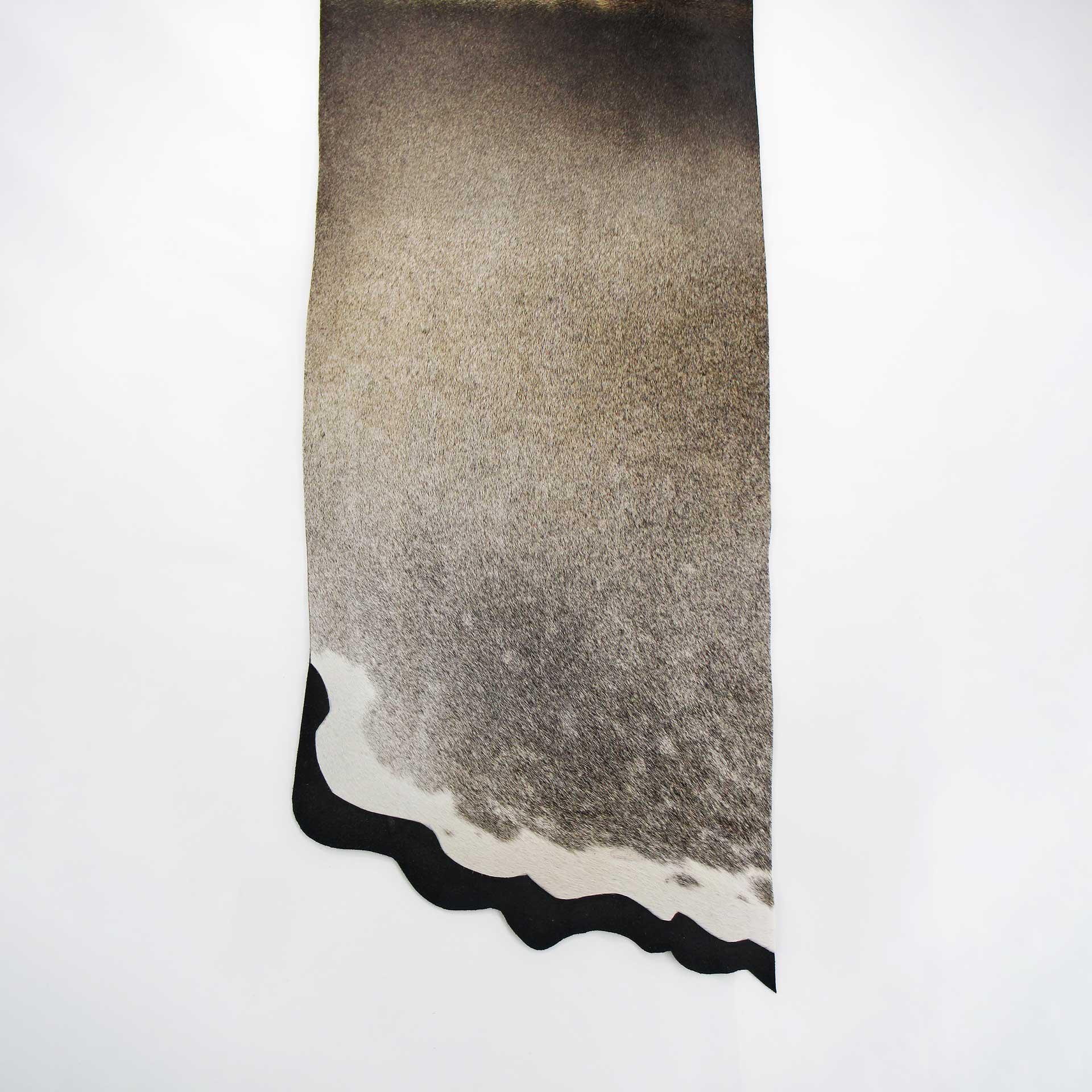 Griz & White Ends Black Elk with Stone End Design Table Runner