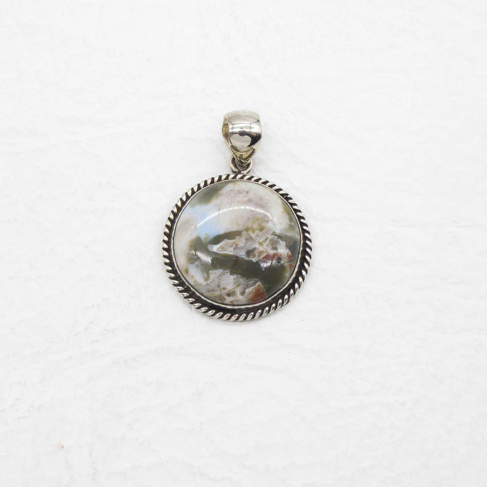 Round "Desert Storm" Picture Stone Pendant