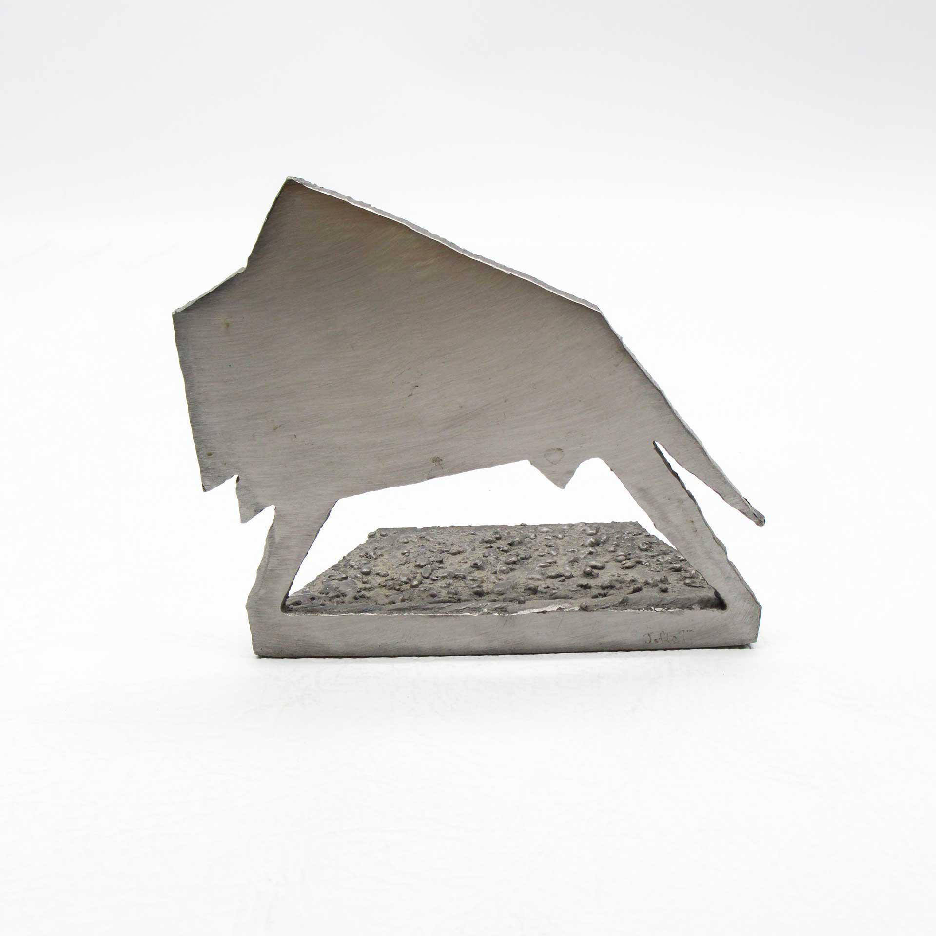 Vintage Stainless Steel Bison Sculpture