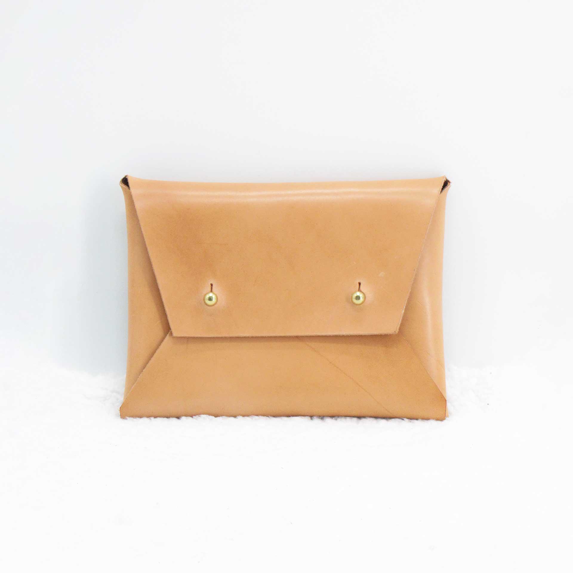 Versatile Herman Oak Leather Envelope Clutch