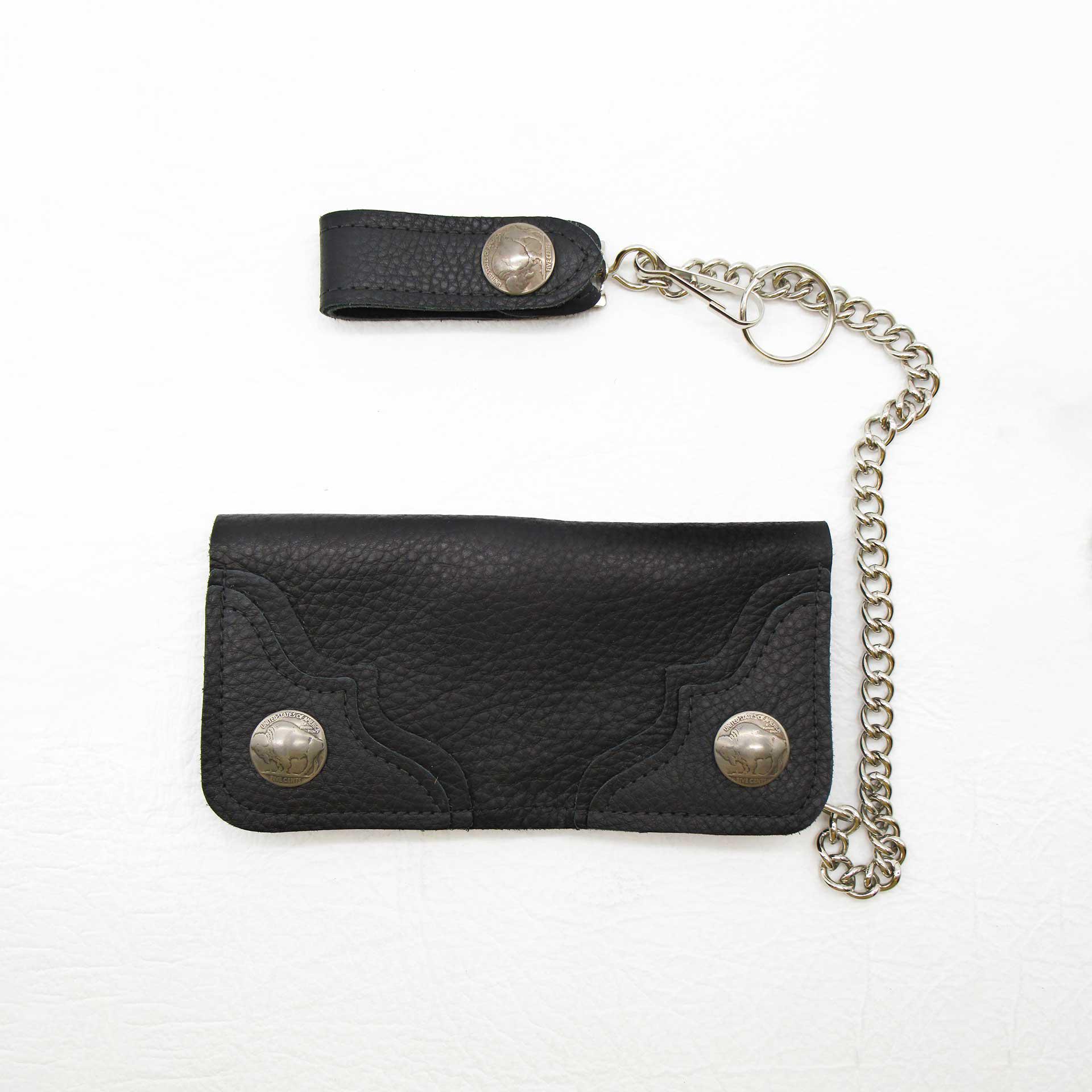Buffalo Leather Biker Wallet with Chain
