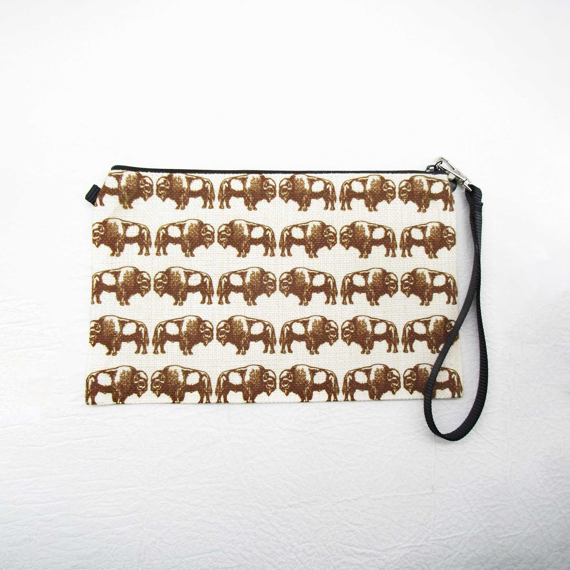 Large Bison Zipper Pouch