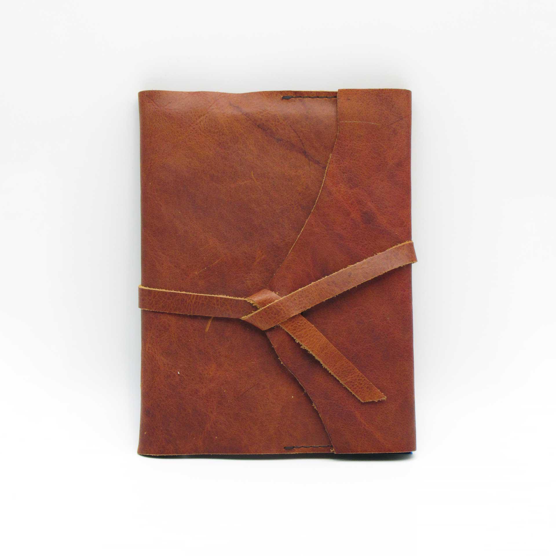Small Journal Buffalo Leather Cover w/Wrap Around Tie Closure