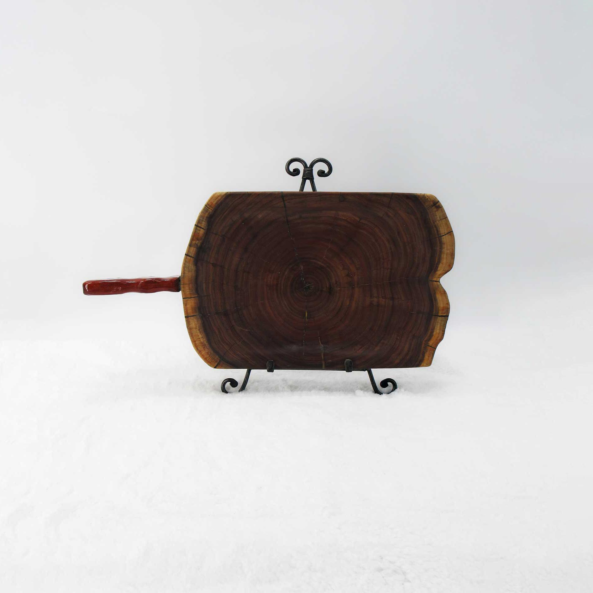 Small Rustic Mesquite Wood Charcuterie Board w/Handle
