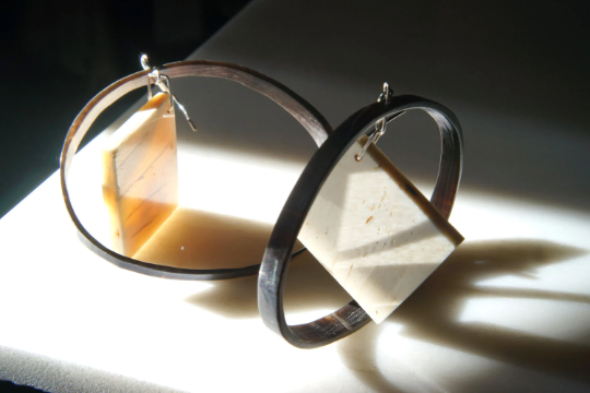 Bison Horn & Square Bone Hoops