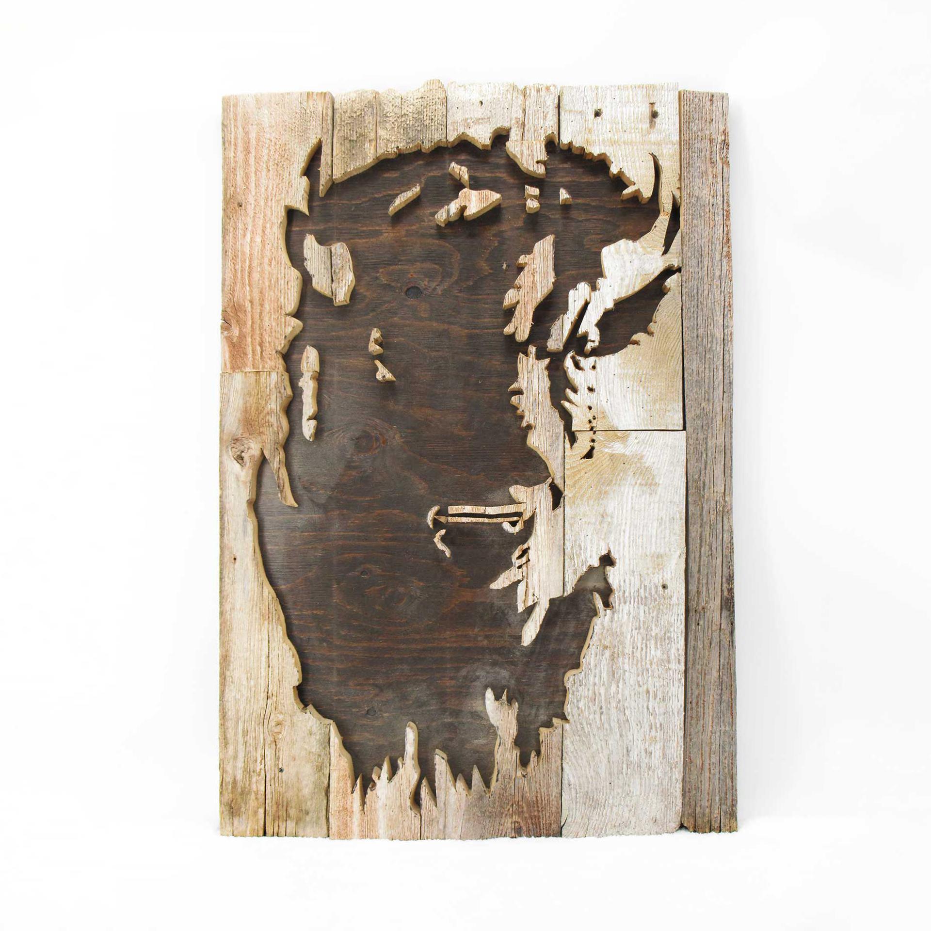 "Head On" Bison Original Wood Cut Out