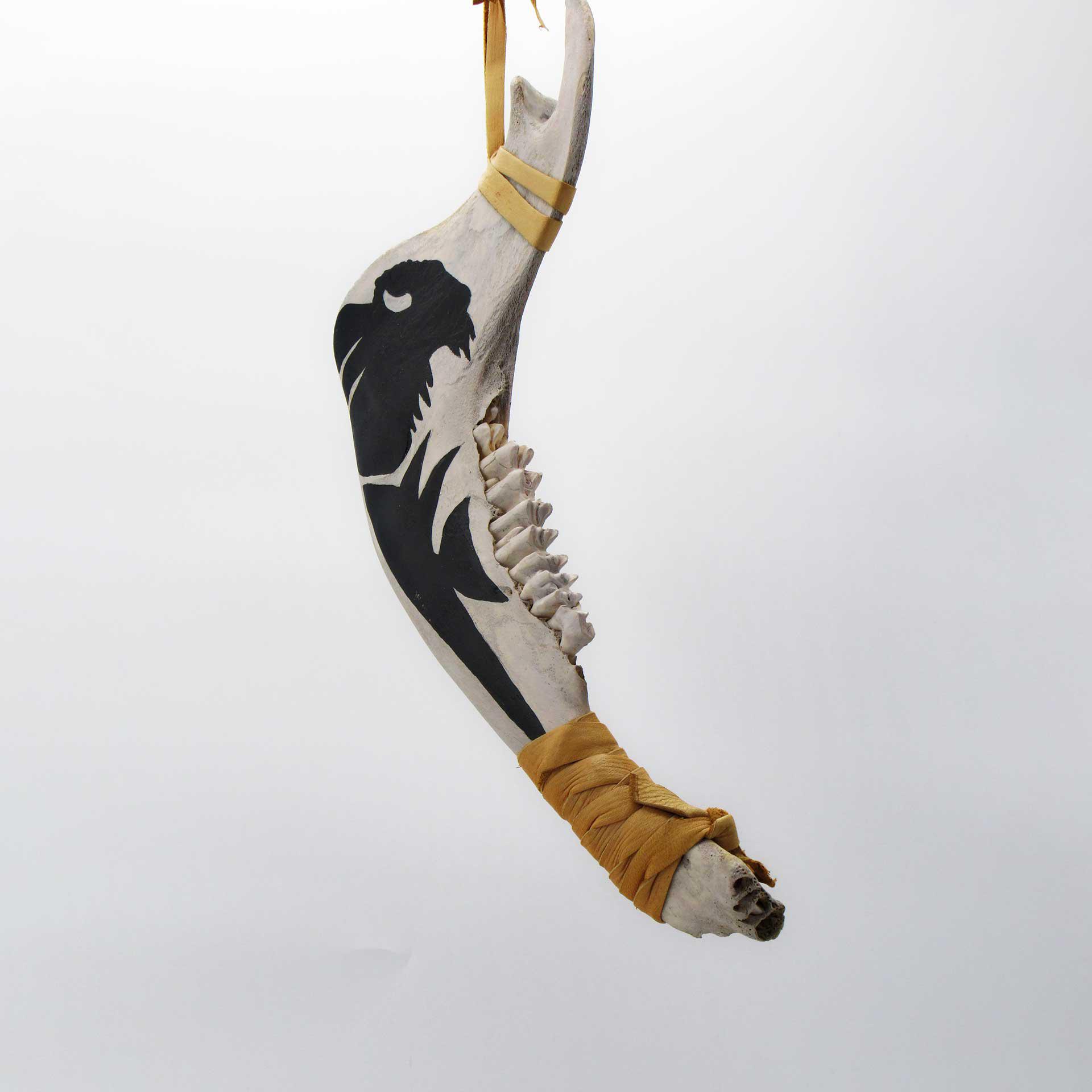 Hand Painted Bison Jawbone