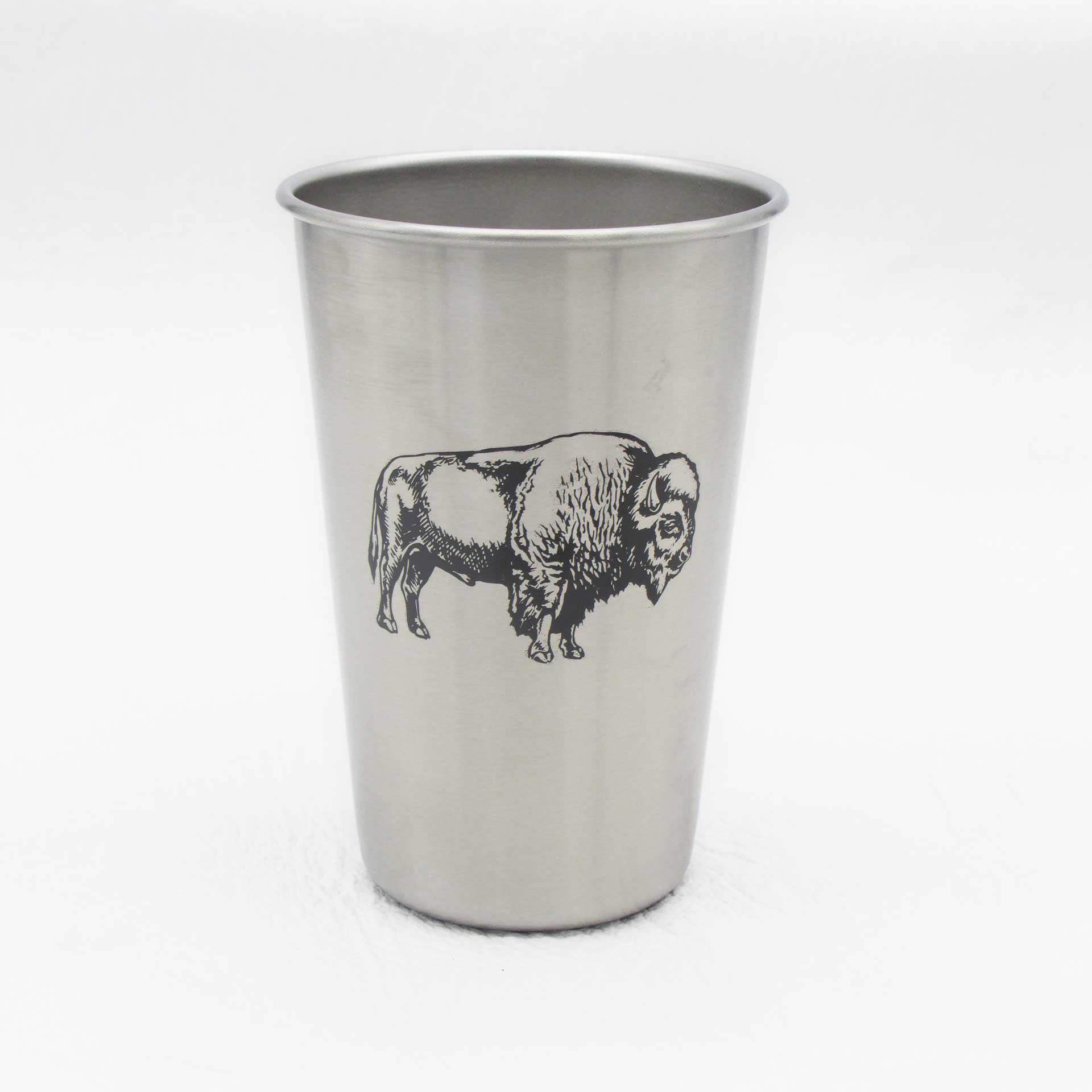 Bison Stainless Steel Pint Glass