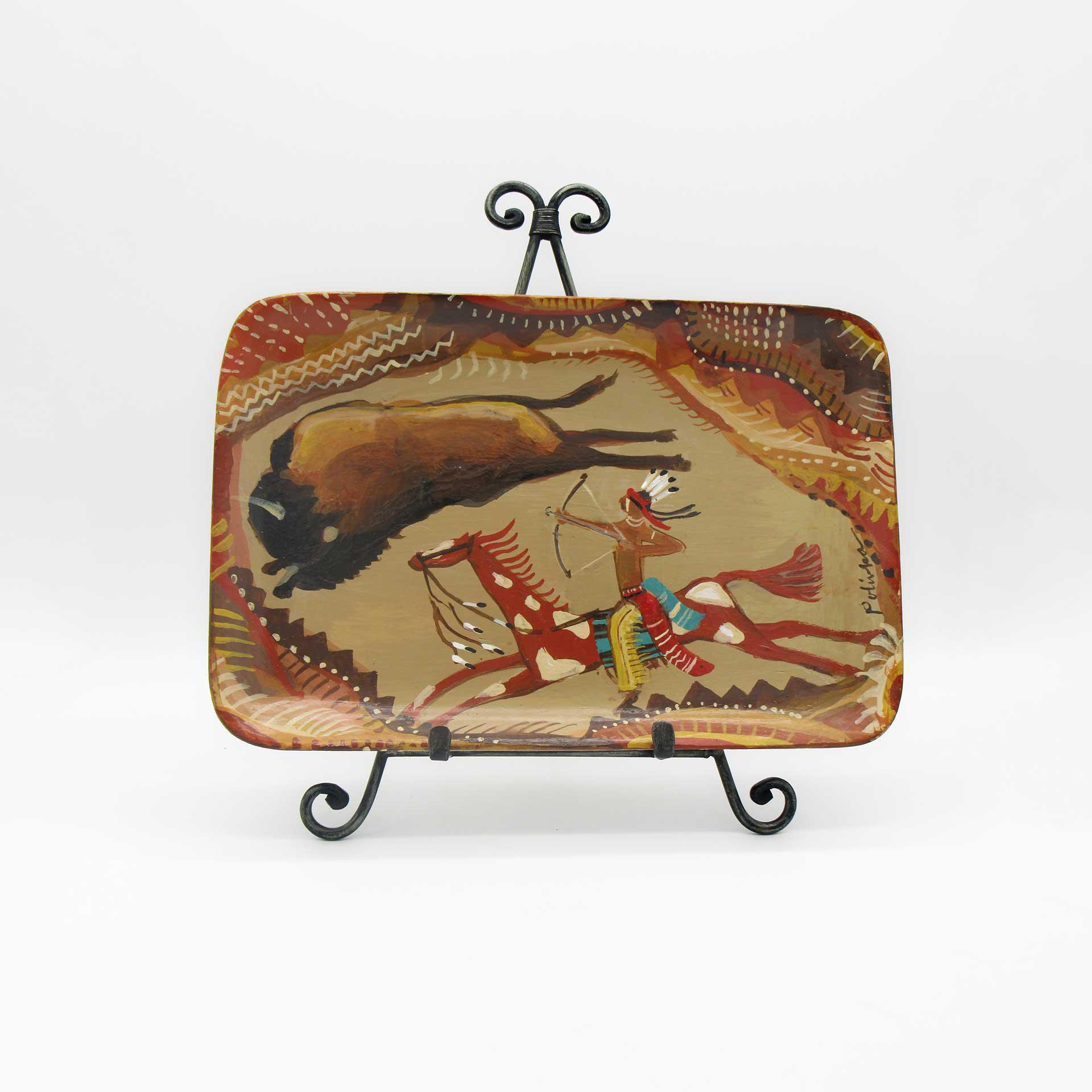 "Red Pinto" small wood tray
