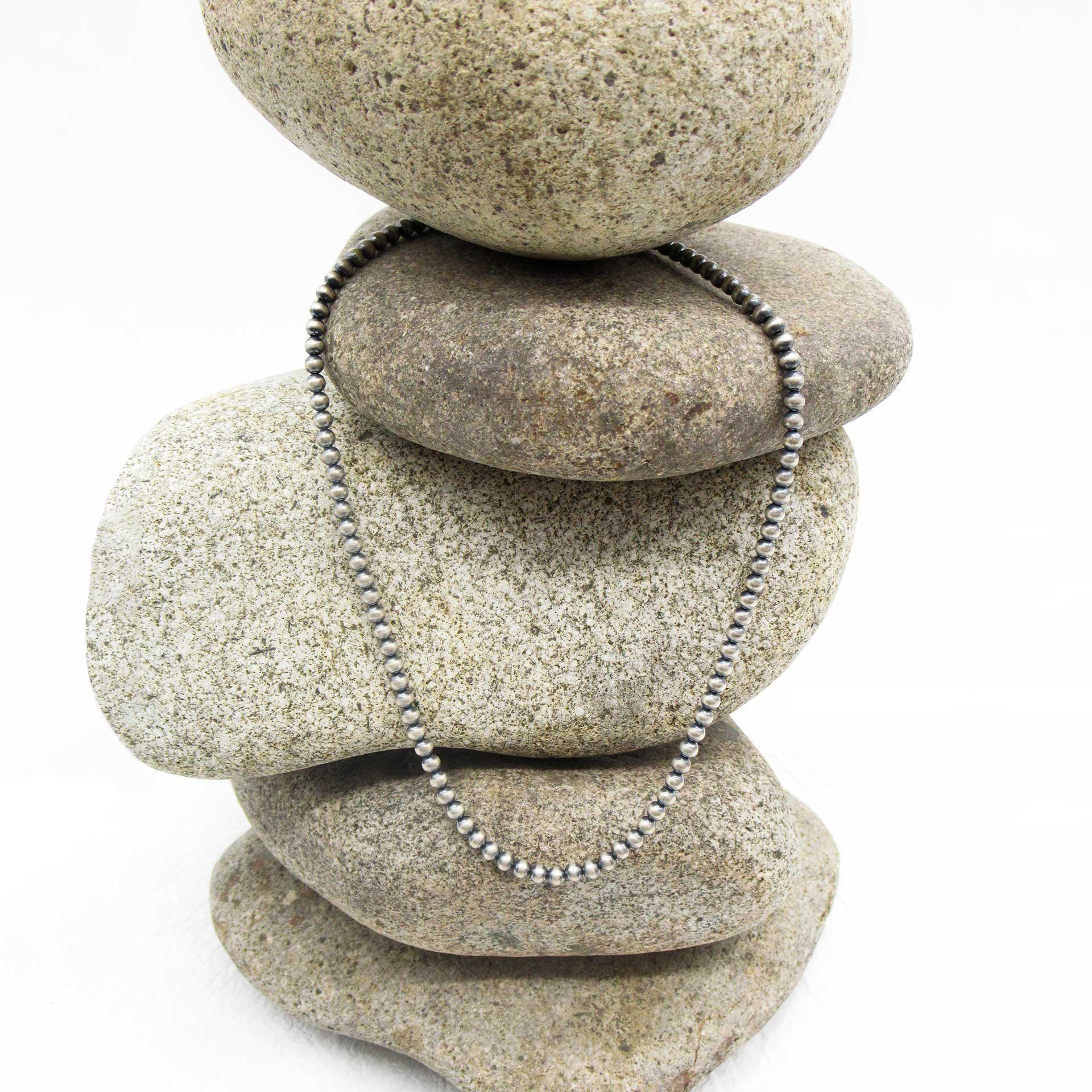Navajo Miniature Pearl 16" Sterling Silver Antique Look Chain