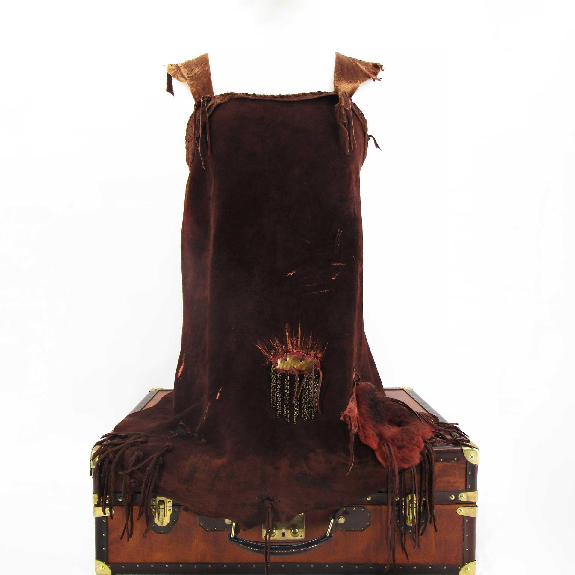 Custom Buffalo Suede Leather Sleeveless Tunic