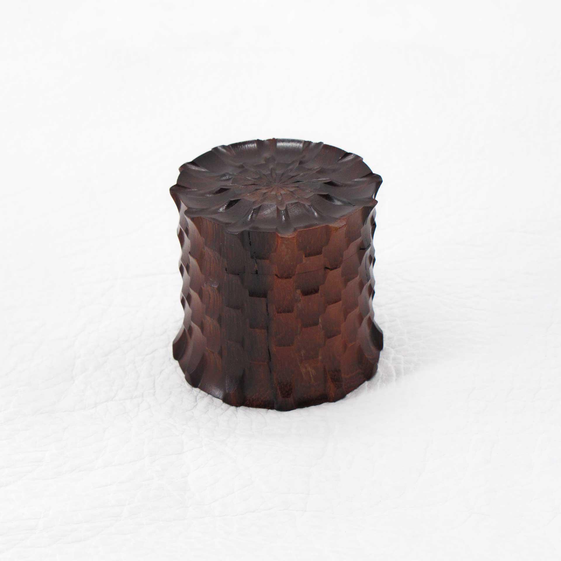 Tapered Ratan Round Medium Ironwood Turning Box
