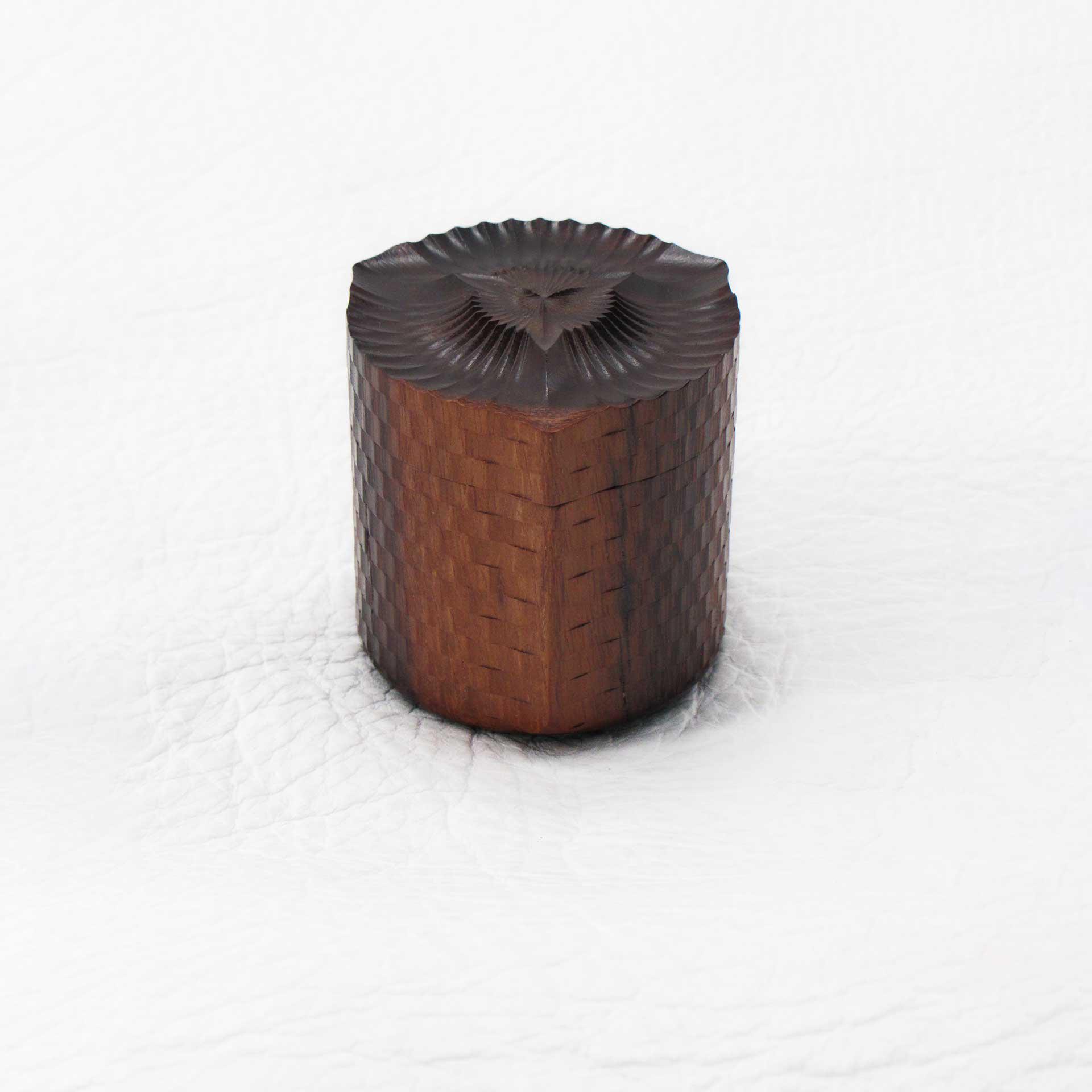 Tripoint Rattan Round Medium Ironwood Turning Box